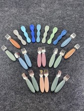 Toddler Utensils, Lot Of 23 Silverware with Silicone Handle, Stainless Steel