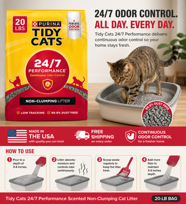 Tidy Cats 24/7 Performance Scented Non-Clumping Cat Litter, 20-lb bag