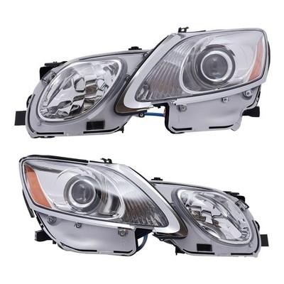HID Xenon Headlights Pair for 2006-2011 GS300 w/o AFS Chrome Housing Clear Lens