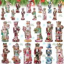 Barydat 36 Pcs Christmas Candy Nutcracke Ornaments for Tree Wooden... 