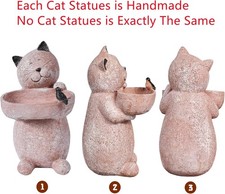 Garden Statue Outdoor Lawn Decor Cat Sculptures 12.3 Inch Height Figurine