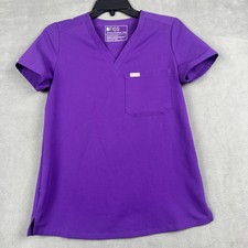 FIGS Casma V-Neck Scrub Top Purple XXS Technical Collection One Pocket Womens
