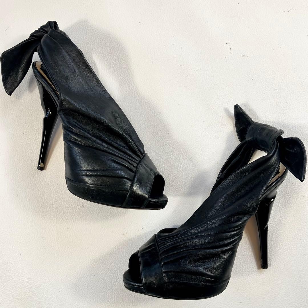 Christian Dior Pumps Heel Ribbon Leather Black EU34.5/US4.5 107319c thumbnail 18