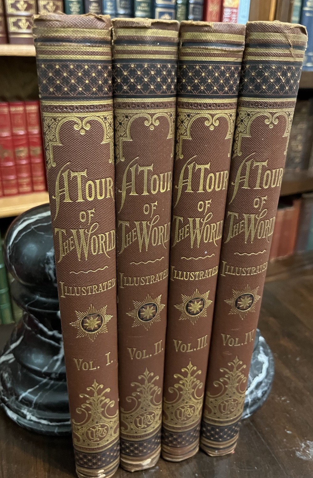 1896 A Tour of The World Co. 4 Vols Complete Set Gravure Illustrated Travel VGC
