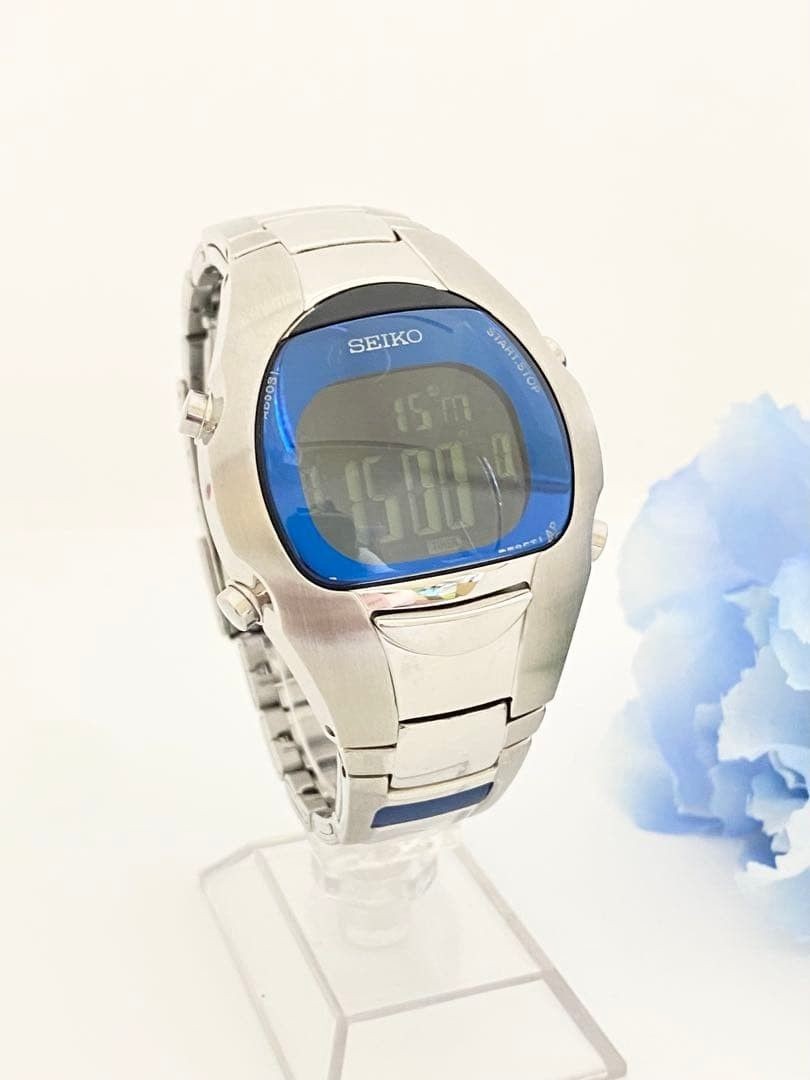 Working Alba spoon vintage SEIKO digital blue silver - Gem