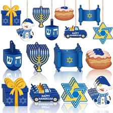 24 Pcs Hanukkah Ornaments for Tree Happy Chanukah Christmas Decorations Jewish M