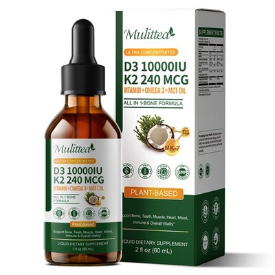 Vitamin D3 K2 Liquid Drops - Organic D3K2 Vitamin D3 K2 Drops Liquid Supplement