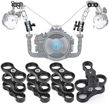 4 Pezzi 1" Supporto a Sfera in Alluminio per Immersioni Subacquee Luce Bracci Vassoio Sistema,