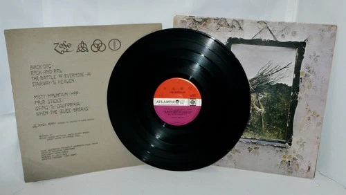 Led Zeppelin 4 IV 1971 UK vinyl press plum labels PORKY/PECKO DUCK-KINNEY SLEEVE