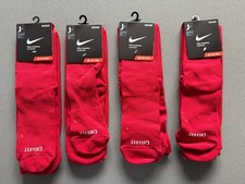 Lot of 4 Nike Soccer Red Socks - Academy Cushioned 8-12 - Over The Calf