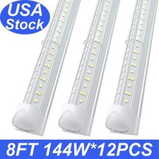 12 Pack 8' Led Shop Light Fixture 144W 8FT Integrated Led Tube Light Bulbs 6500K