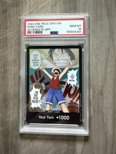2022 Monkey D Luffy One Piece Don!!Card #OP01 Alternate Art PSA 10