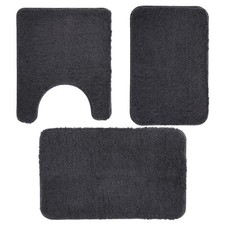 Non-Slip Quick-Drying Bathroom Rug Set 3 Piece Microfiber Bath Mats
