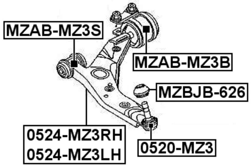 Rótula Febest 0520-MZ3 OEM BBM2-34-300 Foto 2 de 2