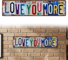 Love You More Vintage Metal Sign Wall Decor for Home Entryway Hallway Decor Gift