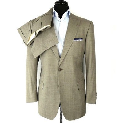 MINT Brooks Brothers Made Italy Lardini 1818 Regent Suit Beige Tropic Wool