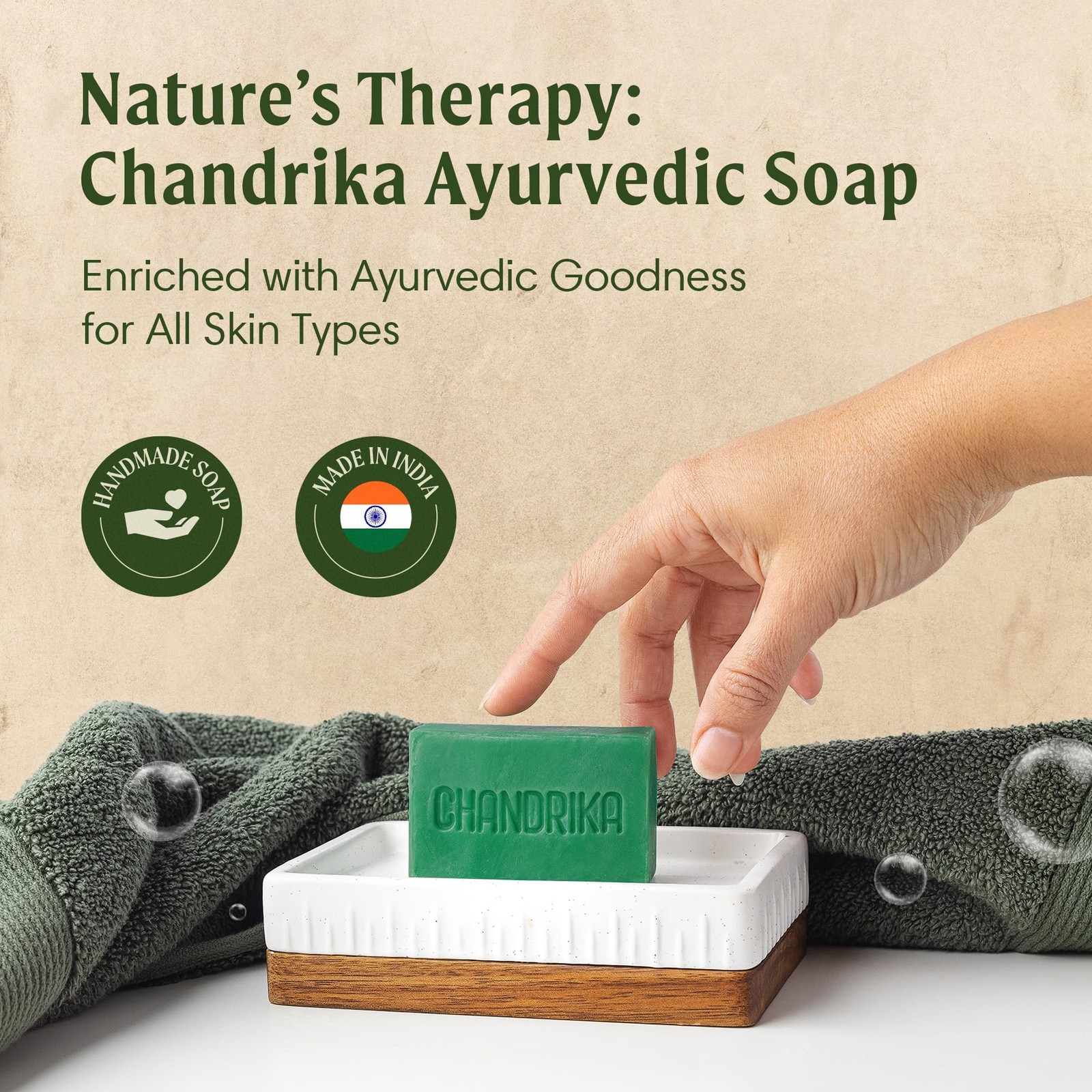 Chandrika Bath And Body Ayurvedic Bar Soap, Pack Of 10 - Direct From C