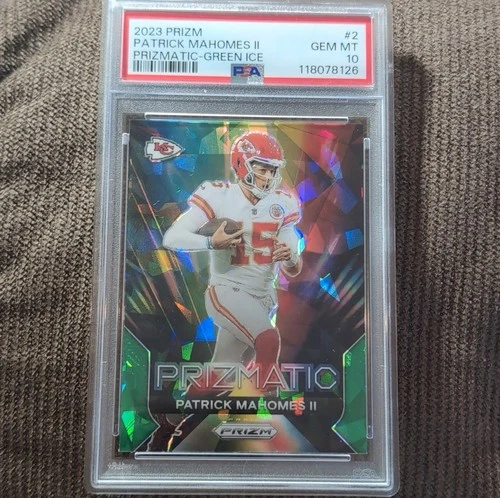 Panini Prizm Prizmatic Green Ice Prizm #2 Patrick Mahomes II PSA 10 Chiefs