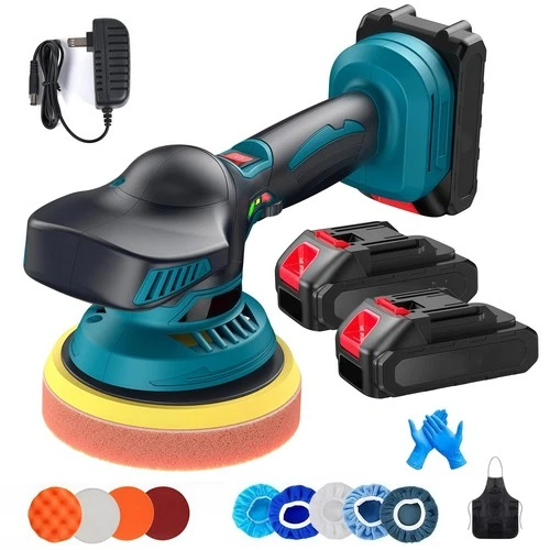 Dual Action Car Polisher Buffer Machine Cordless 6" Sander Polishing Kit Battery video thumbnail
