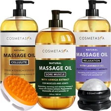 Cosmetasa Body Massage Oil Therapy Kit – Arnica & Lavender for... 