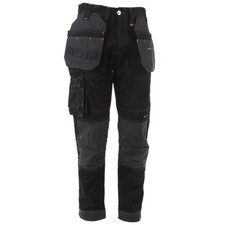 Dewalt Harrison Work Trousers Pro Stretch Fit Holster Pockets Black/Grey