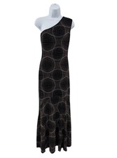 Gunne Sax Jessica McClintock 9 Y2K Vintage Maxi Dress Gown Black Sparkly Stretch