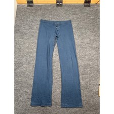 Juicy Couture Vintage Lace Up Flare Sweatpants Blue Petite Wide Leg Lounge Pants