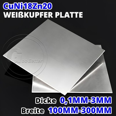 Neusilber Blech / Weißkupfer Platte CuNi18Zn20 – 0,1–3 Mm Dick, 100–300 Mm Breit, Profilierbar