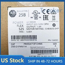 New Sealed AB 25B-D1P4N114 PowerFlex 525 480V 1.4A 0.5HP AC Drive US Free Tax