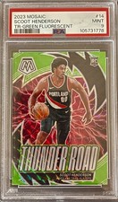 2023 Mosaic Scoot Henderson Thunder Road Green Fluorescent RC /10 PSA 9!