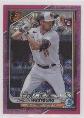 2024 Bowman Mega Box Chrome Pink Mojo Refractor /199 Jordan Westburg #42 0v2