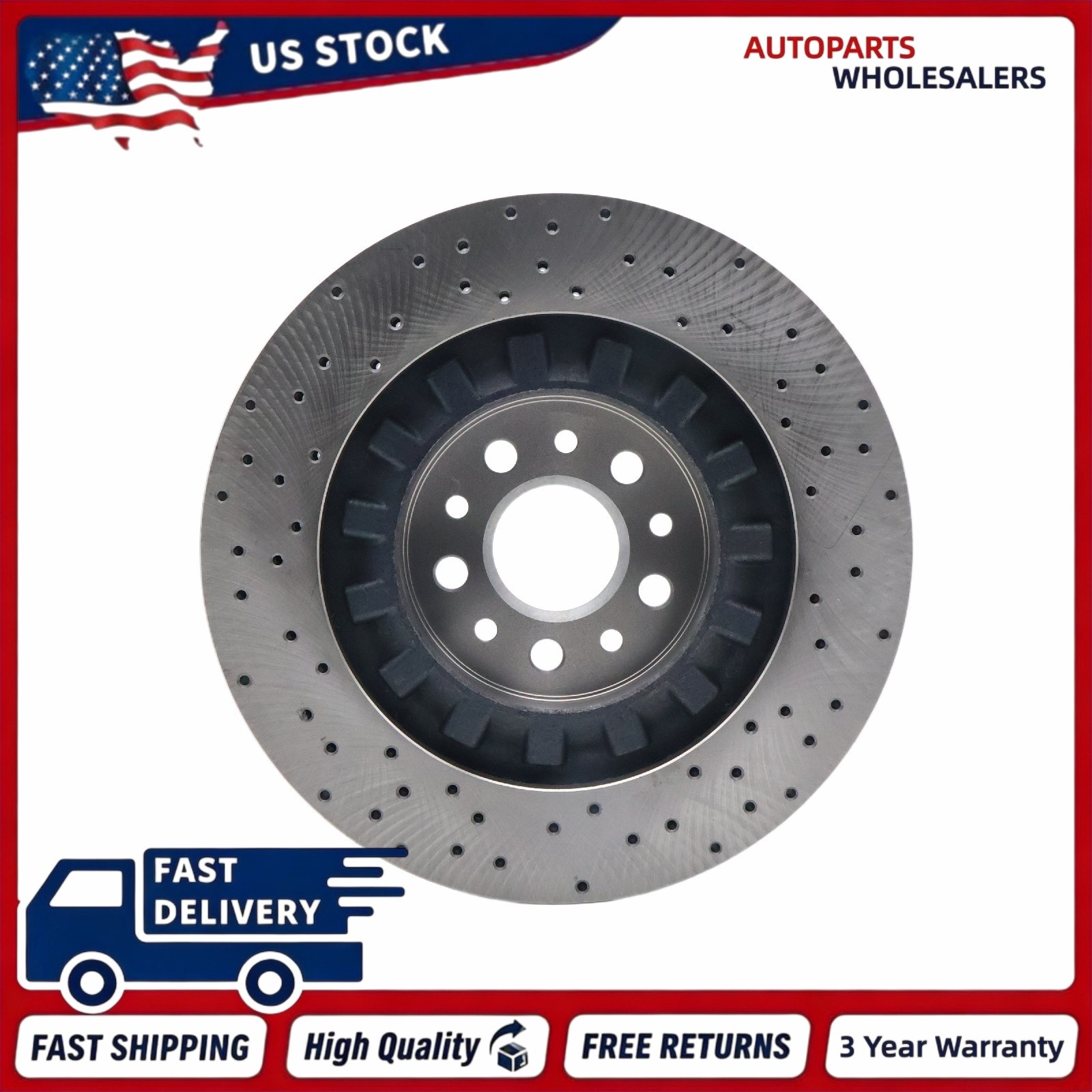 Pair Front Brake Rotors For Maserati Ghibli Quattroporte Brake Disc 670030935