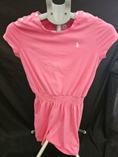 Ralph Lauren Polo Girl's Short Sleeve Shorts Jumper Romper Size L 12-14 Pink