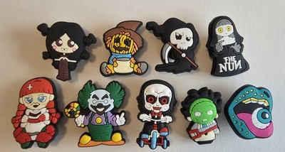Lot Of 9 Horror Movie-Themed Shoe Charms. Jibbitz For Crocs.