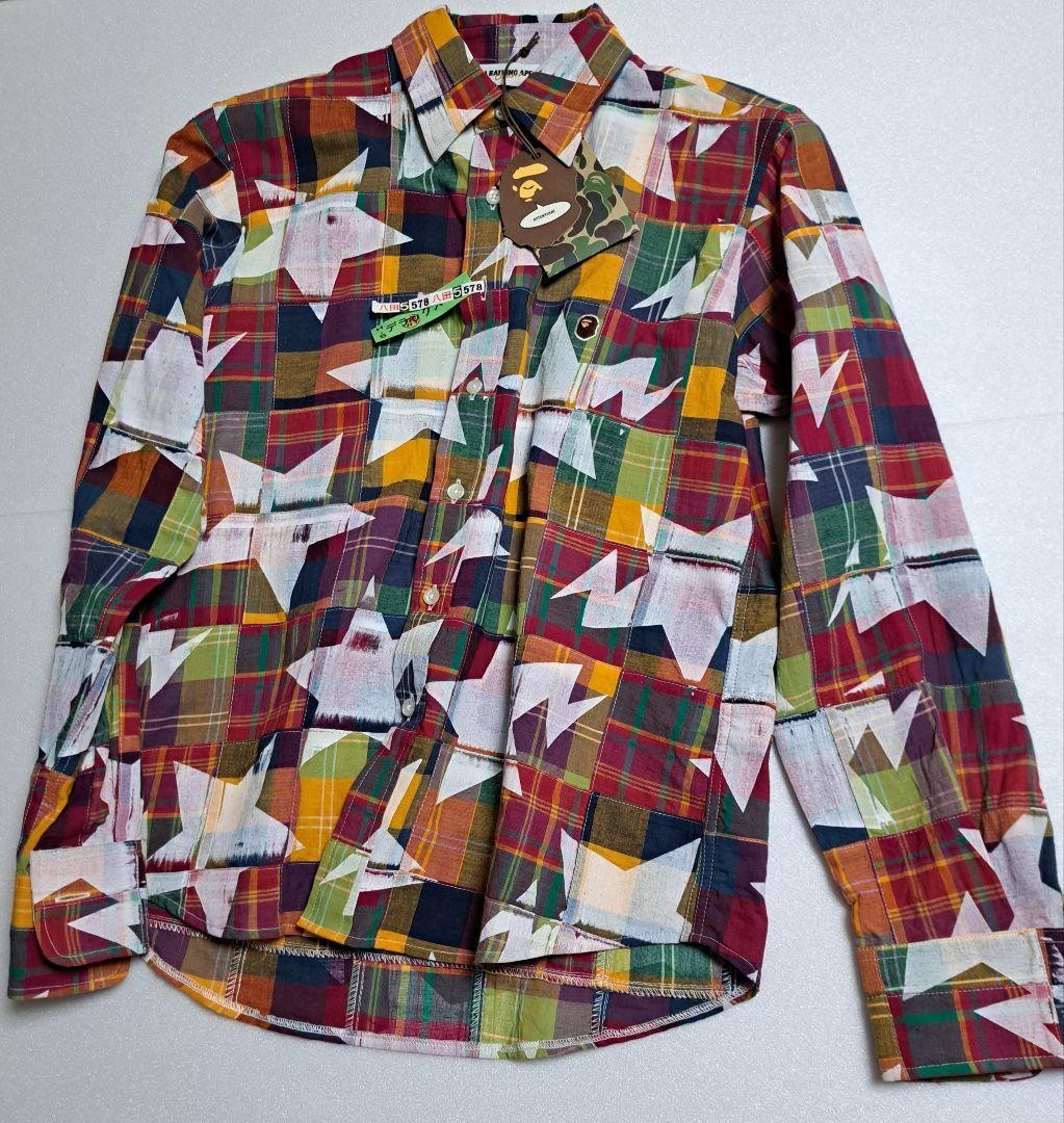 USED A BATHING APE CHECKERED PATCHWORK SHIRT, AUT… - image 2