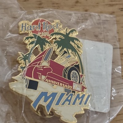Hard Rock Cafe Miami 7th Anniversary Pin Cadillac Palm Trees