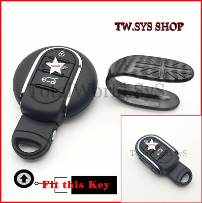 Union Jack  Carbon look  Smart Key Case Cover for MINI Cooper F54 F55 F56 F60 S 
