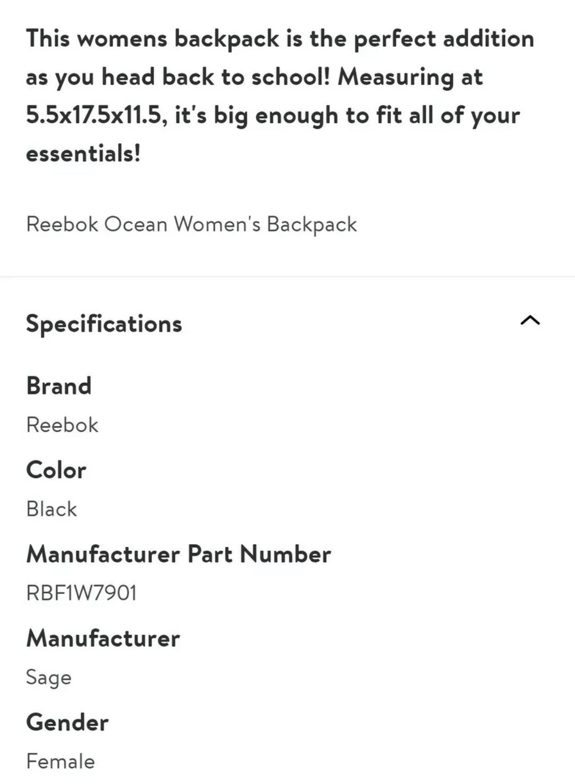 NWT Reebok Ocean Backpack Sports Training Bag Black Marble Rainbow