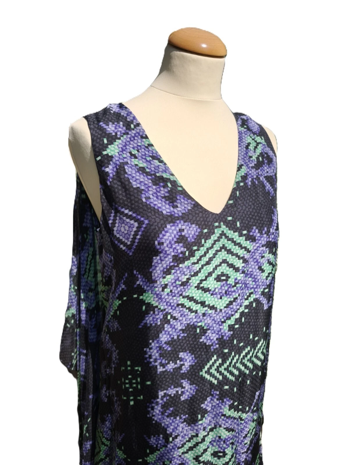 Abito in seta VERSACE COLLECTION nero e viola con cambio nuovo taglia L