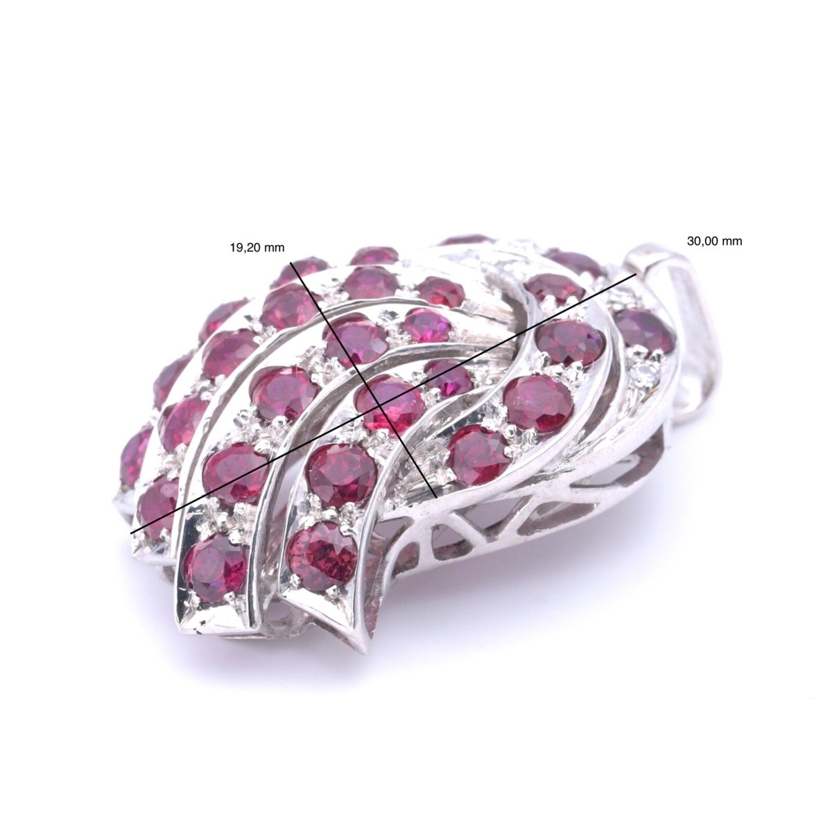 Siam Thailand Ruby Pendant With Taubenblutroten Rubies IN 18 CT