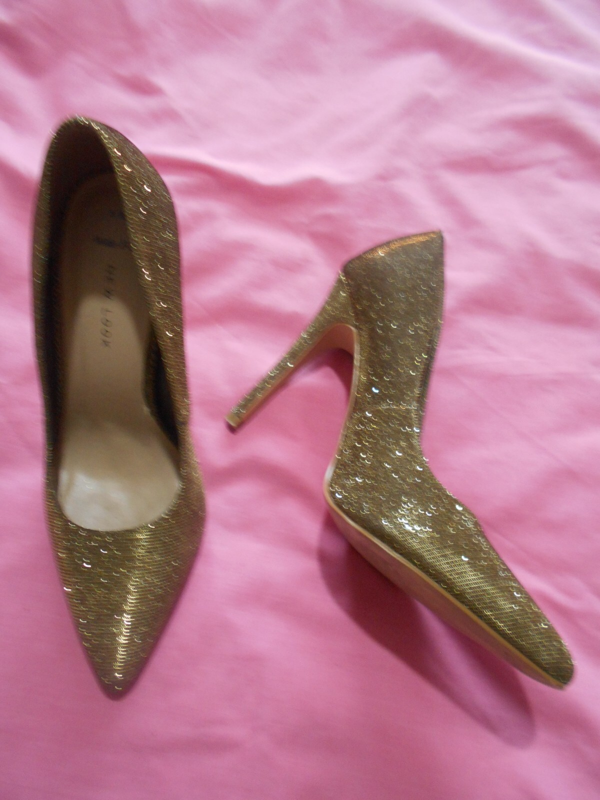 New Look gold sparkly court shoes size 5 eBay