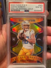 ~GOLD REFRACTOR PRIZM PANINI #1/10 PSA 10 2020 ROOKIES AND STARS JUSTIN HERBERT