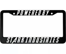 Powered By Stark Industries Avengers Ironman Car License Plate Frame