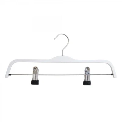 GOODSFORBUSINESS GMBH Schichtholzbügel, weiß lackiert, mit Klammersteg 37 cm