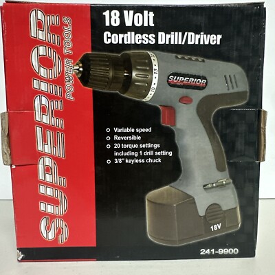 Superior Cordless Drill 18V With Extra Charger And Battery