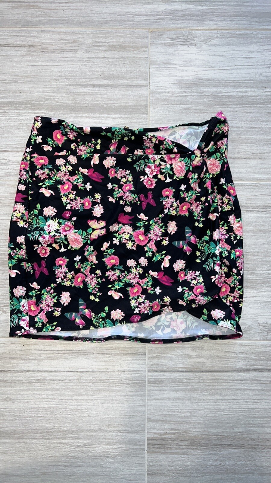 Victoria’s Secret swim skirt coverup black floral size M/L. eBay