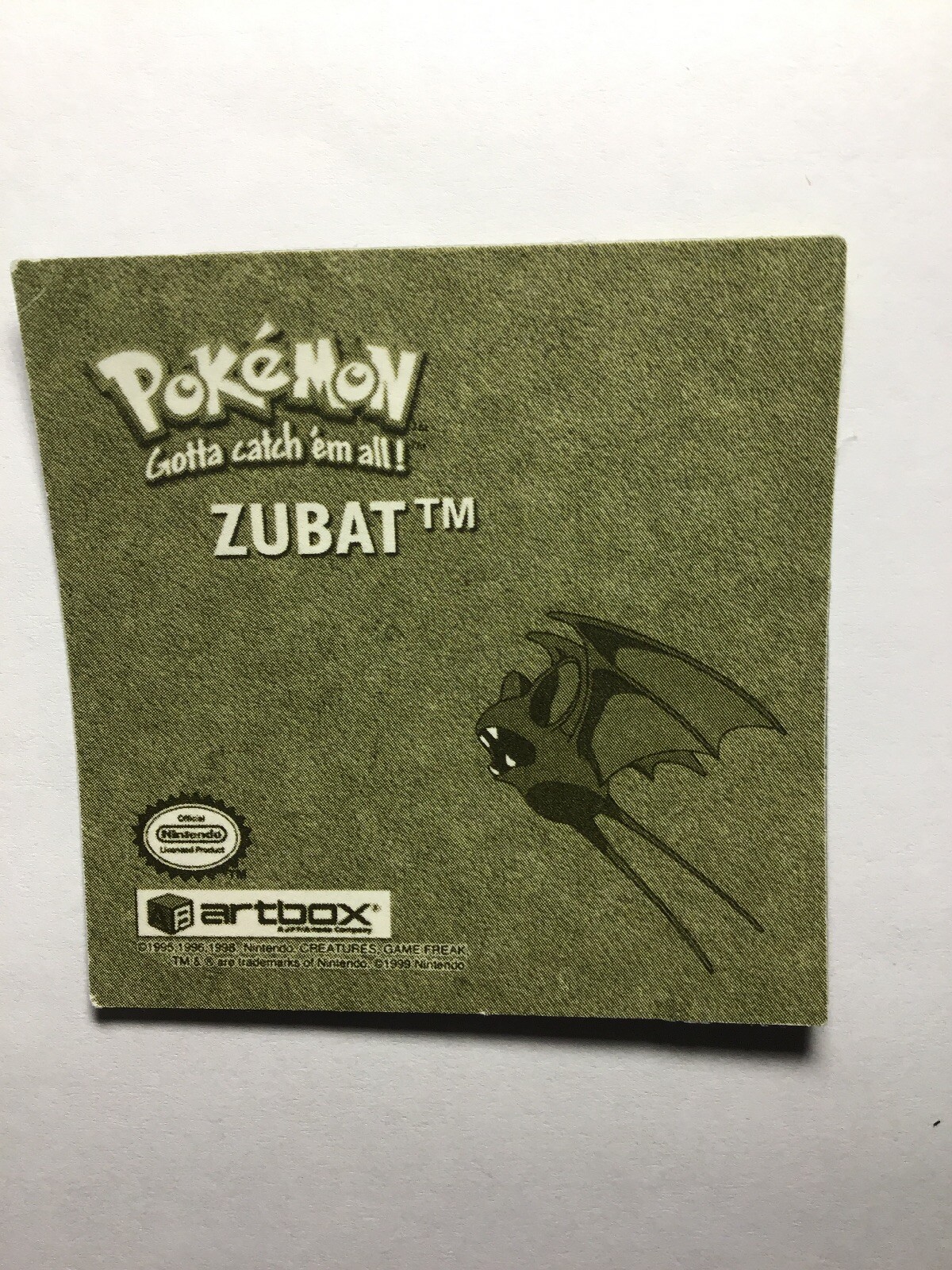 1999 Artbox Pokemon Action Flipz - Series 1 Chromium Stickers R15 Zubat Card - Picture 2 of 2
