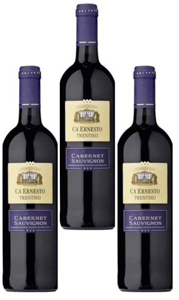 3X Ca' Ernesto Cabernet Sauvignon Rotwein DOC - Edler Rotwein Italien 0,75L-image