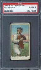 1909 E101 Bill Bergen PSA 2 Brooklyn Superbas