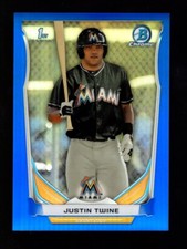 2014 BOWMAN CHROME BLUE REFRACTOR CDP41 JUSTIN TWINE RC 138/399 MIAMI MARLINS